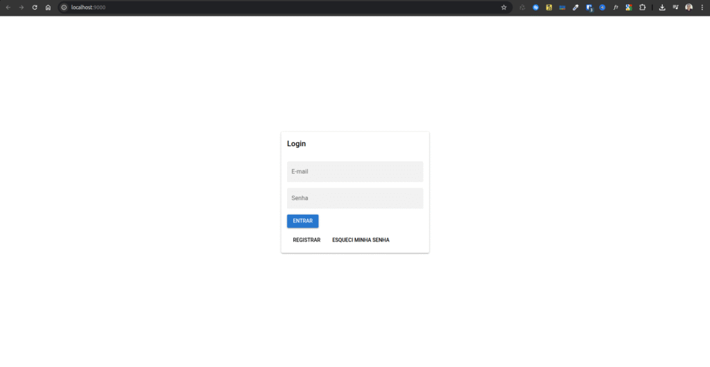 tela de login do app