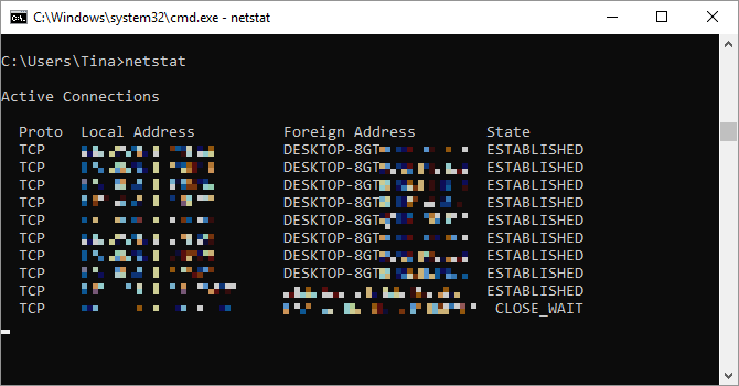 netsat prompt de comando