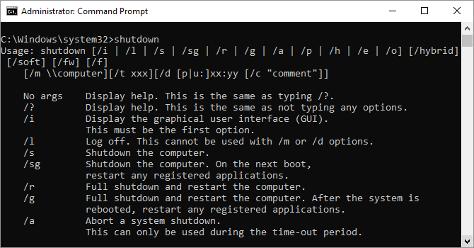 shutdown cmd