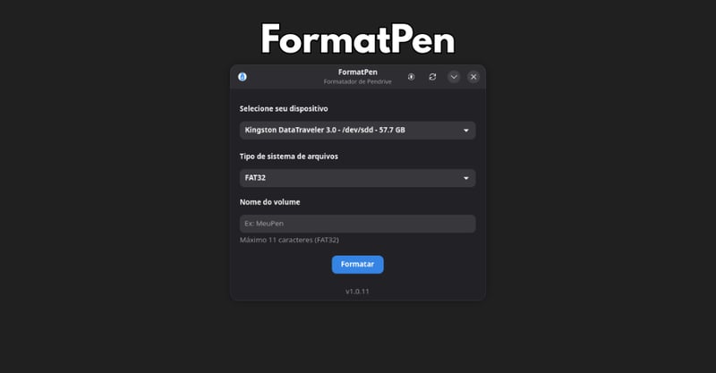 FormatPen: um aplicativo para formatar pendrive no Linux feito em Rust