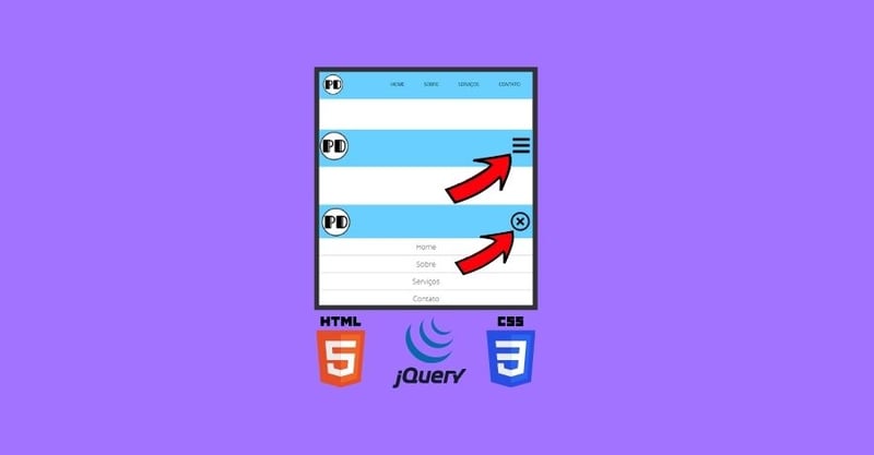 Menu Web Responsivo para Mobile com HTML, CSS e JQUERY