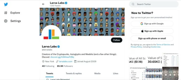 larva labs twitter