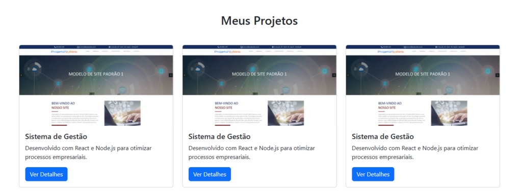 seção projetos