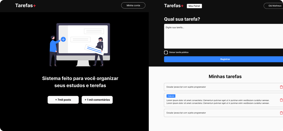 projeto tarefas+ curso fulltack pro sujeito programador