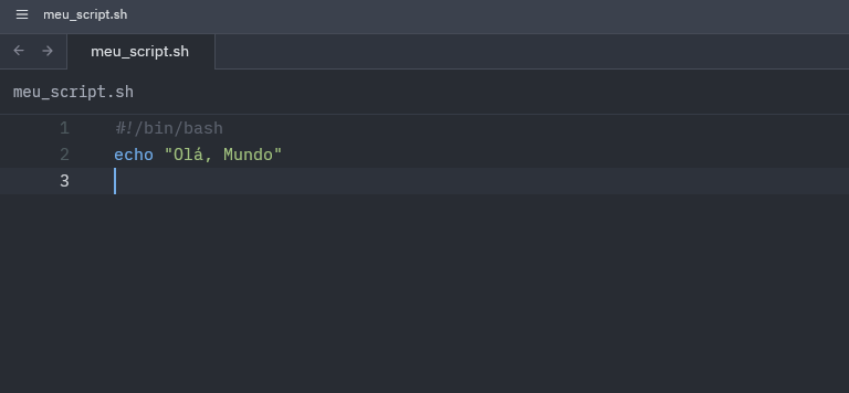 Olá mundo com script bash